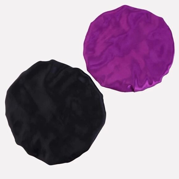 2pc Solid Color Hair Bonnet - Picture 4 of 6